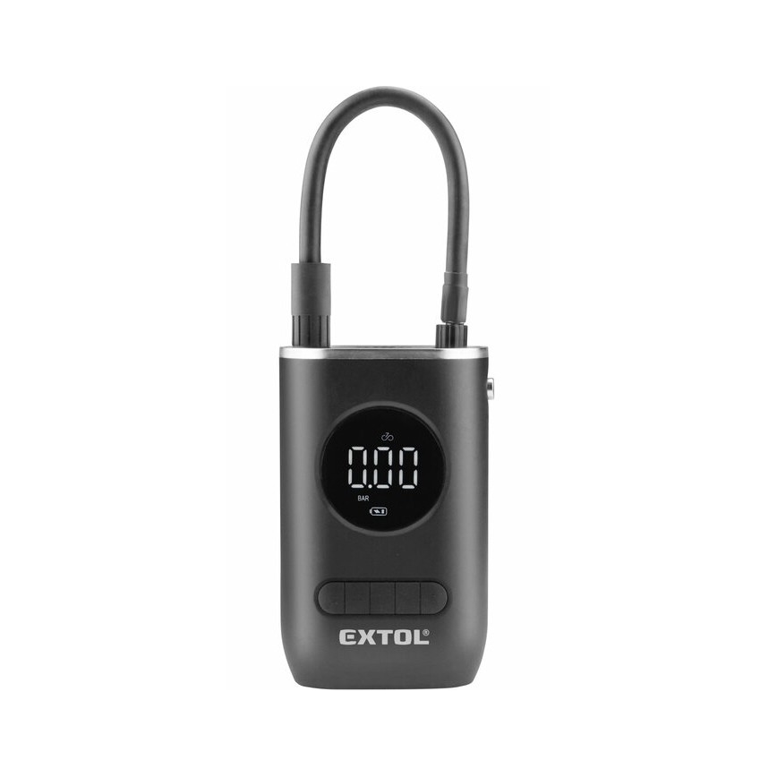 Extol Premium - Digitální kapesní kompresor 2000 mAh 7,4V černá