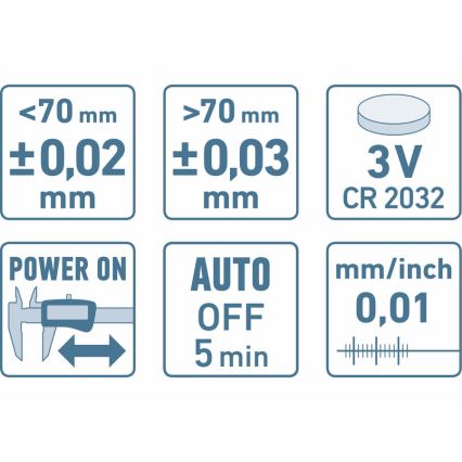 Extol Premium - Digitální posuvné měřítko 0-150 mm 1xCR2032 nerez