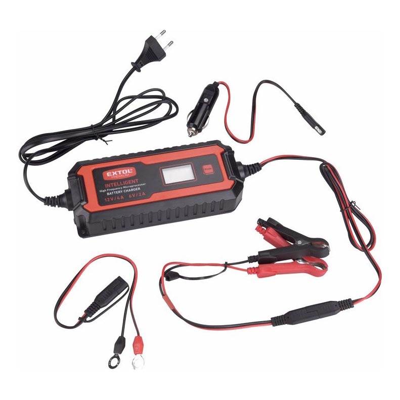 Extol Premium - Nabíječka autobaterií 9stupňová 6/12V 4A IP65