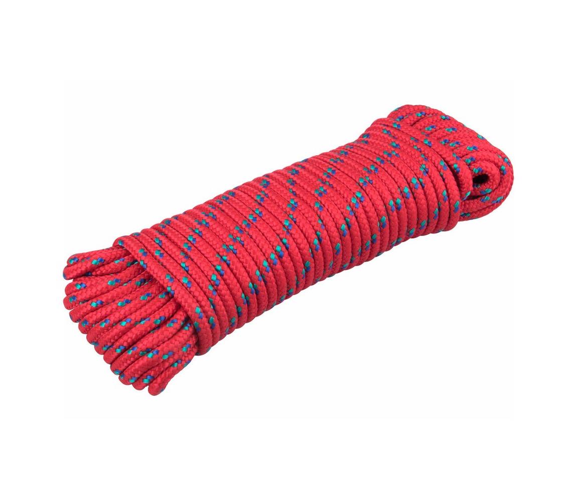 Extol Extol Premium - Polypropylenová pletená šňůra 6mm x 20m červená 
