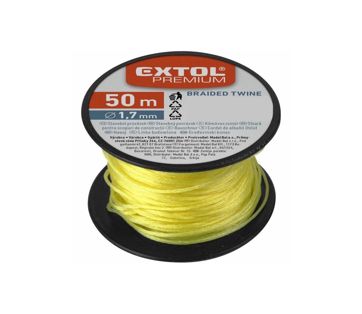 Extol Extol Premium - Stavební provázek 1,7mm x 50m žlutá 