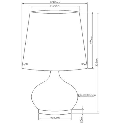 Fabas Luce 2533-34-102 - Stolní lampa ADE 1xG9/25W/230V + 1xE14/60W