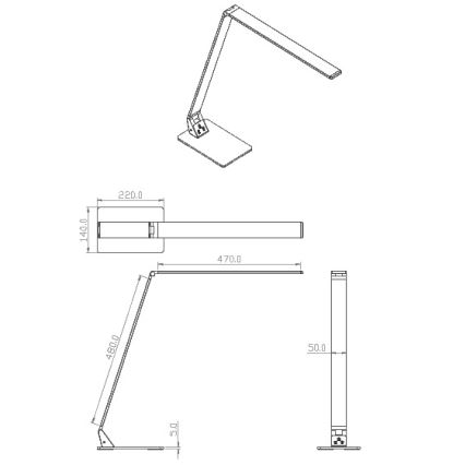 Fabas Luce 3265-30-101 - LED Stmívatelná stolní lampa WASP LED/12W/230V 3000/4000/5000K černá