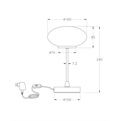 Fabas Luce 3339-30-178 - LED Dotyková stmívatelná stolní lampa JAP LED/5W/230V matný chrom