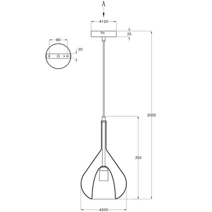 Fabas Luce 3481-40-125 - Lustr na lanku LILA 1xE27/40W/230V zlatá