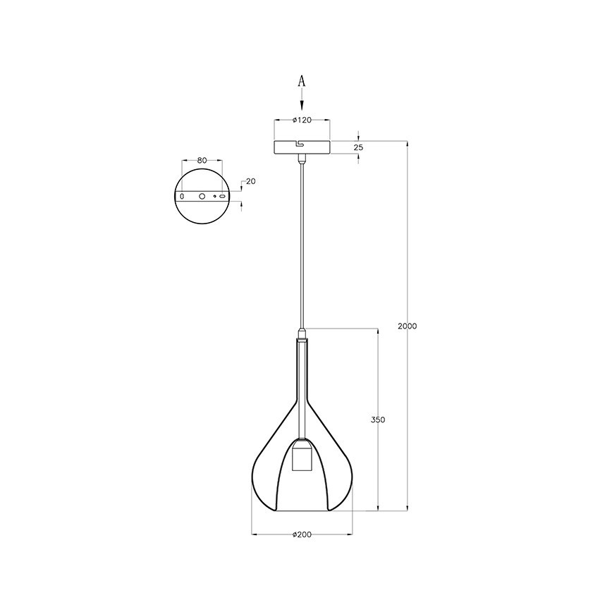 Fabas Luce 3481-40-241 - Lustr na lanku LILA 1xE27/40W/230V čirá