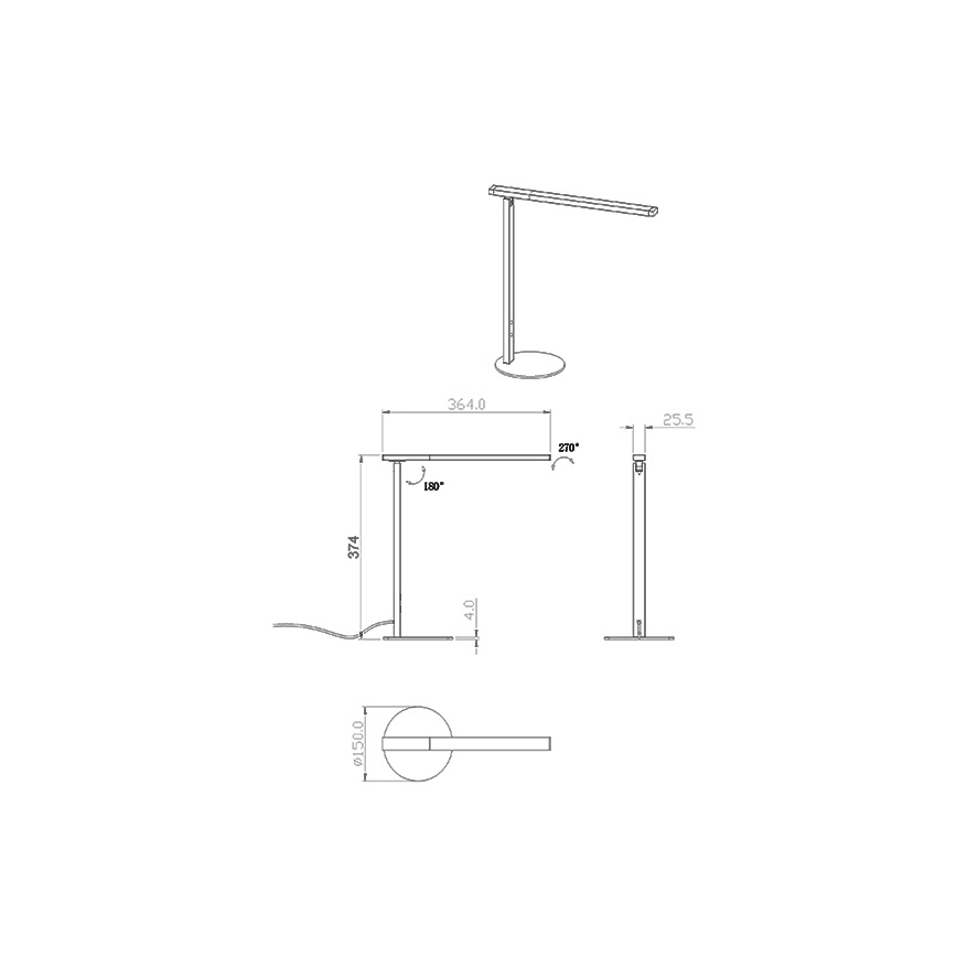 Fabas Luce 3550-30-101 - LED Stmívatelná stolní lampa IDEAL LED/10W/230V 3000-6000K černá