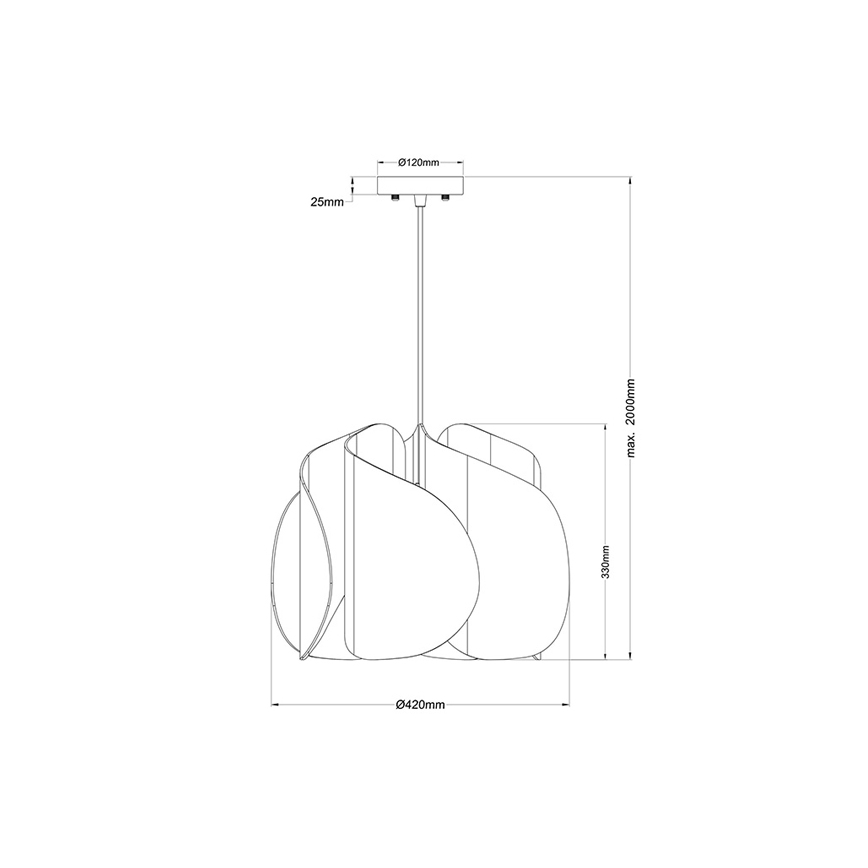 Fabas Luce 3672-40-132 - Lustr na lanku PEVERO 1xE27/40W/230V dřevo