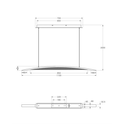 Fabas Luce 3697-40-102 - LED Stmívatelný lustr na lanku CORDOBA LED/36W/230V bílá/dřevo