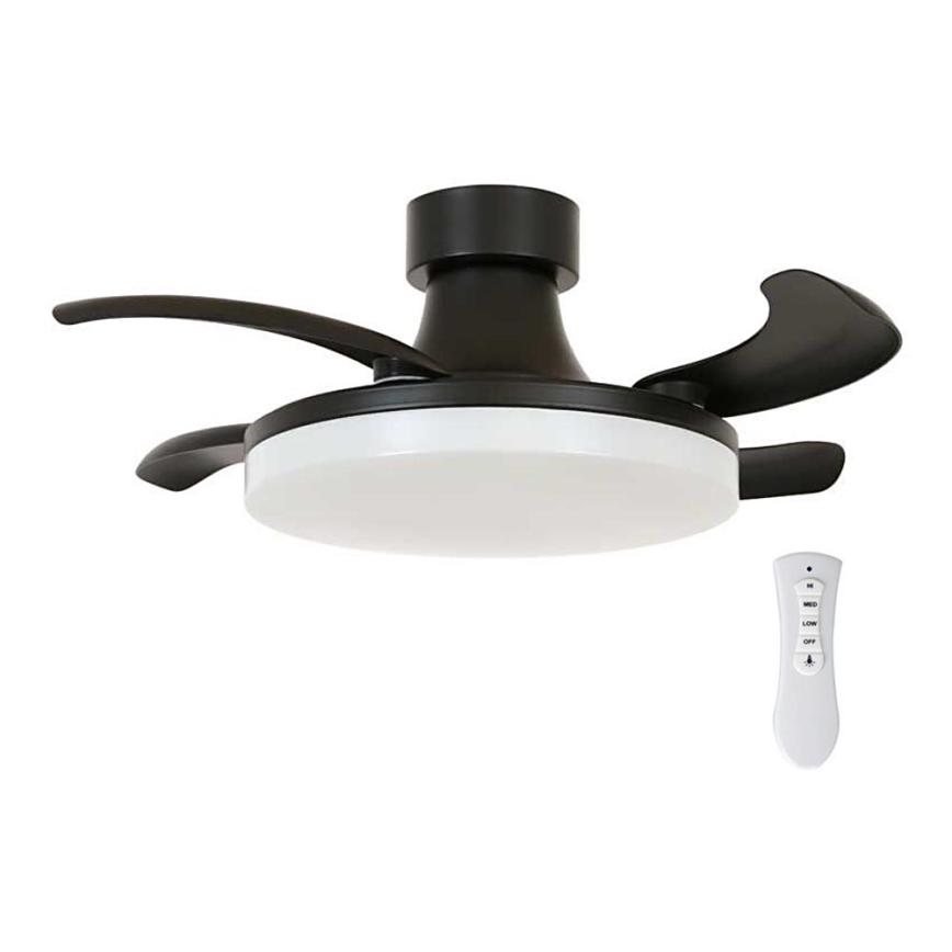FANAWAY 210665 - LED Stmívatelný stropní ventilátor ORBIT LED/25W/230V černá pr. 91,5 cm + dálkové ovládání