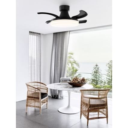 FANAWAY 210665 - LED Stmívatelný stropní ventilátor ORBIT LED/25W/230V černá pr. 91,5 cm + dálkové ovládání