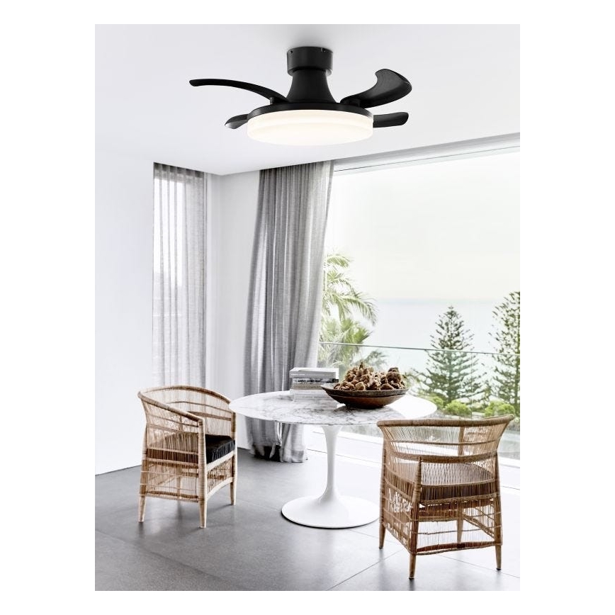 FANAWAY 210665 - LED Stmívatelný stropní ventilátor ORBIT LED/25W/230V černá pr. 91,5 cm + dálkové ovládání