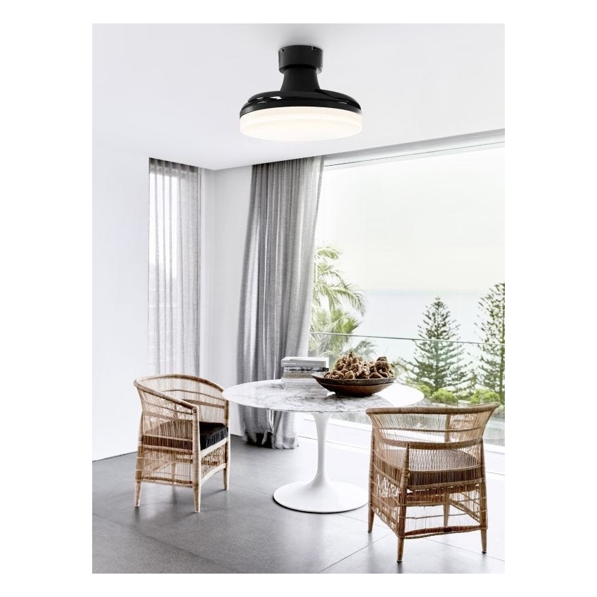 FANAWAY 210665 - LED Stmívatelný stropní ventilátor ORBIT LED/25W/230V černá pr. 91,5 cm + dálkové ovládání