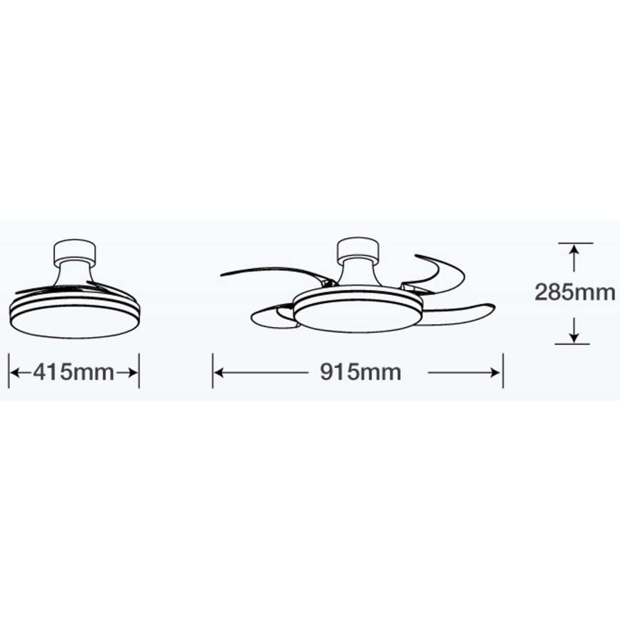 FANAWAY 210665 - LED Stmívatelný stropní ventilátor ORBIT LED/25W/230V černá pr. 91,5 cm + dálkové ovládání