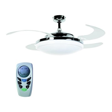 FANAWAY 210932 - Stropní ventilátor EVO2 ENDURE 3xE27/20W/230V lesklý chrom + dálkové ovládání