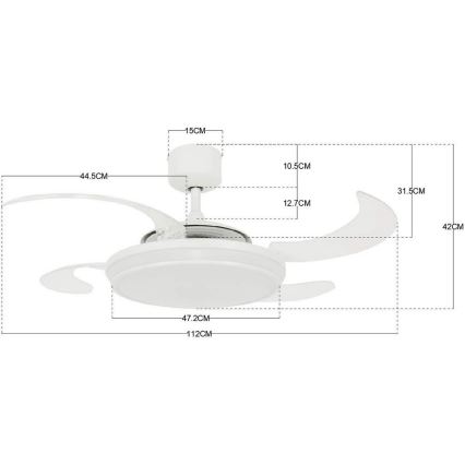 FANAWAY 211035 - LED Stropní ventilátor EVO1 LED/40W/230V bílá + dálkové ovládání