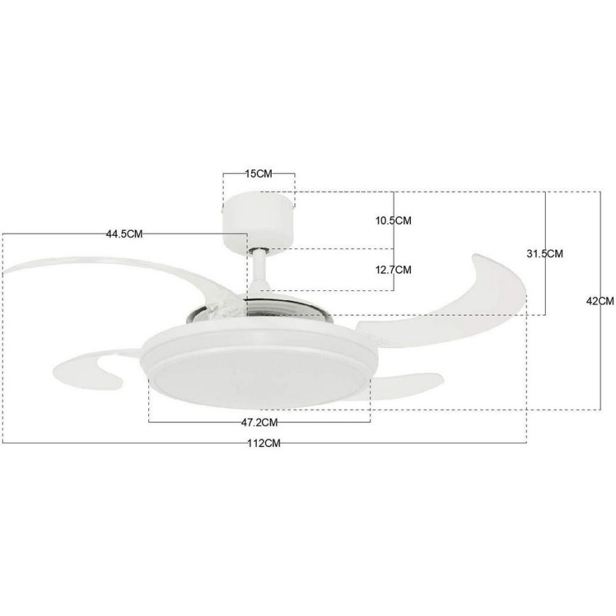 FANAWAY 211035 - LED Stropní ventilátor EVO1 LED/40W/230V bílá + dálkové ovládání