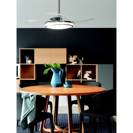 FANAWAY 211036 - LED Stropní ventilátor EVO1 LED/40W/230V lesklý chrom + dálkové ovládání
