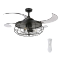 FANAWAY 212920 - LED Stropní ventilátor INDUSTRI 3xE27/4W/230V černá pr. 121 cm + dálkové ovládání
