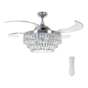 FANAWAY 212923 - LED Stropní ventilátor VEIL 6xE14/4,5W/230V lesklý chrom pr. 121 cm + dálkové ovládání
