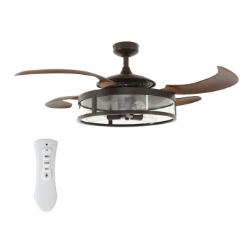 FANAWAY 212925 - LED Stropní ventilátor CLASSIC 3xE27/4W/230V hnědá pr. 121 cm + dálkové ovládání