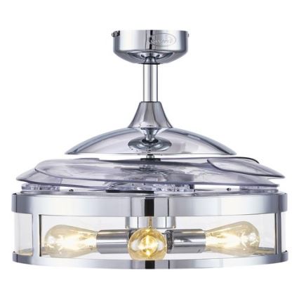 FANAWAY 212926 - LED Stropní ventilátor CLASSIC 3xE27/25W/230V lesklý chrom + dálkové ovládání