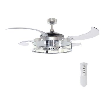 FANAWAY 212926 - LED Stropní ventilátor CLASSIC 3xE27/25W/230V lesklý chrom + dálkové ovládání