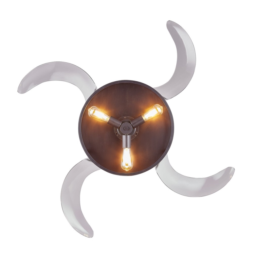 FANAWAY 212927 - LED Stropní ventilátor CLASSIC 3xE27/4W/230V černá + dálkové ovládání