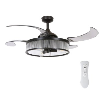 FANAWAY 212928 - LED Stropní ventilátor CORBELLE 3xE27/4W/230V černá pr. 121 cm + dálkové ovládání