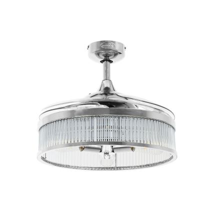 FANAWAY 212929 - Stropní ventilátor CORBELLE 3xE27/25W/230V lesklý chrom + dálkové ovládání