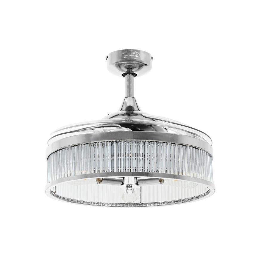 FANAWAY 212929 - Stropní ventilátor CORBELLE 3xE27/25W/230V lesklý chrom + dálkové ovládání