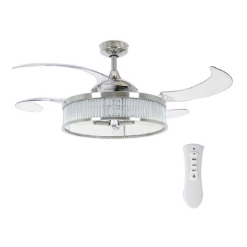 FANAWAY 212929 - Stropní ventilátor CORBELLE 3xE27/25W/230V lesklý chrom + dálkové ovládání