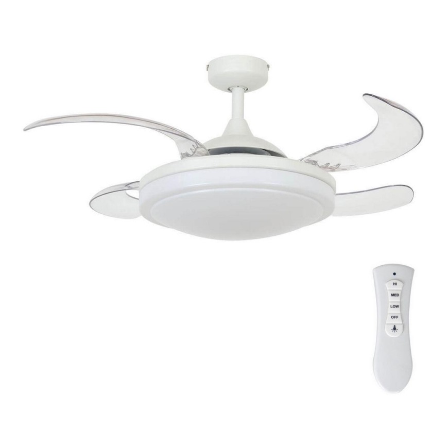 FANAWAY 212980 - Stropní ventilátor EVORA 2xE27/15W/230V bílá + dálkové ovládání