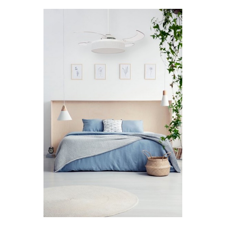 FANAWAY 511030 - LED Stropní ventilátor FRASER 3xE27/20W/230V bílá + dálkové ovládání