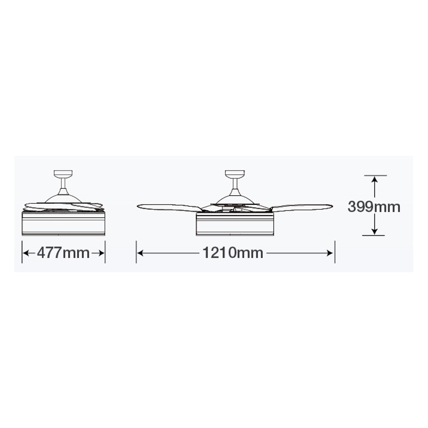FANAWAY 511030 - LED Stropní ventilátor FRASER 3xE27/20W/230V bílá + dálkové ovládání