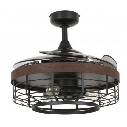 FANAWAY 511061 - LED Stropní ventilátor MONTCLAIR 3xE27/4W/230V černá/hnědá pr. 121 cm + dálkové ovládání
