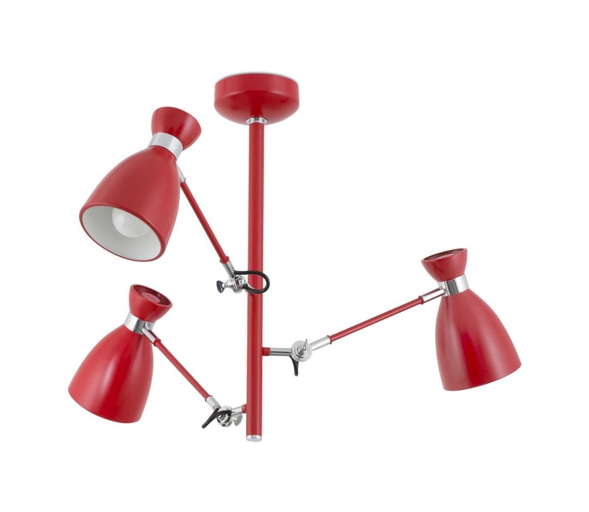 FARO Barcelona FARO 20008 - Lustr na tyči RETRO 3xE14/20W/230V červená FA20008