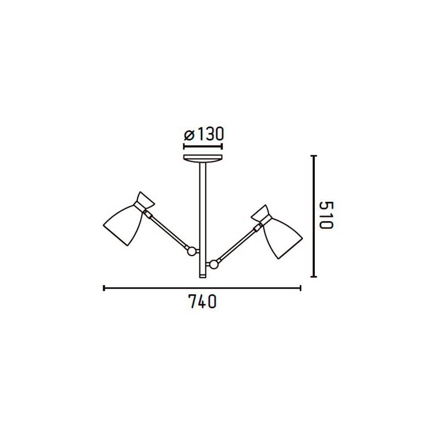 FARO 20008 - Lustr na tyči RETRO 3xE14/20W/230V červená