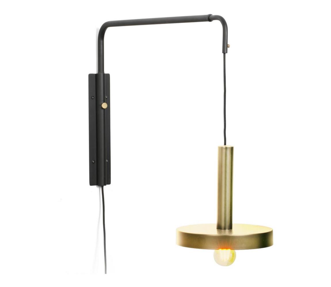 FARO Barcelona FARO 20168 - Nástěnná lampa WHIZ 1xE27/15W/230V zlatá/černá FA20168