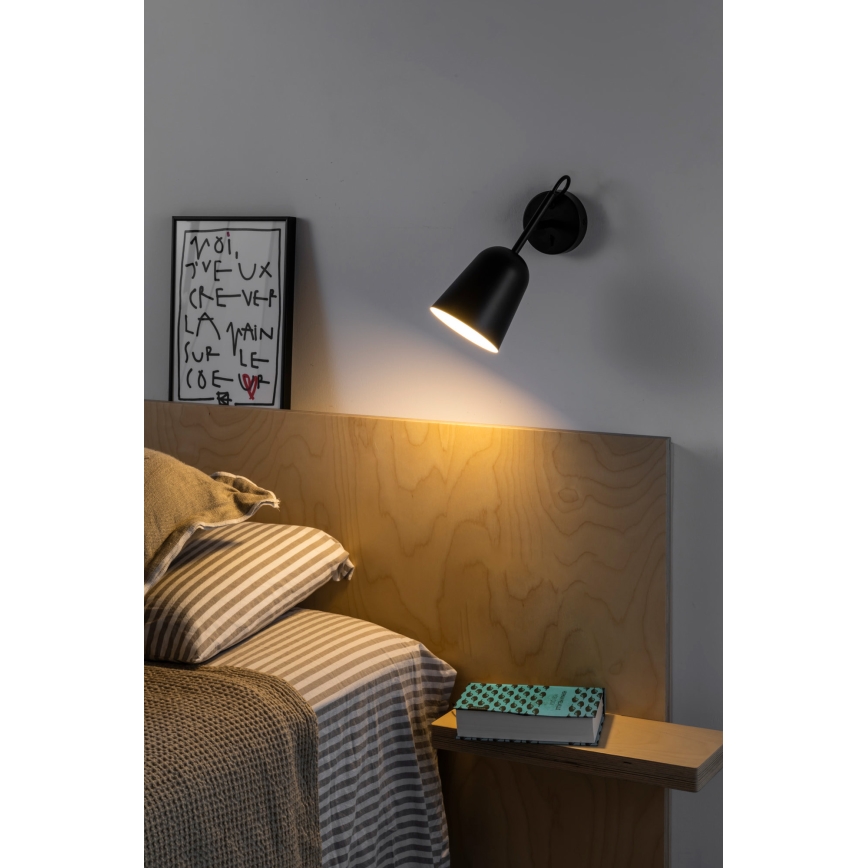FARO 28257 - Nástěnná lampa STUDIO 1xE14/8W/230V černá