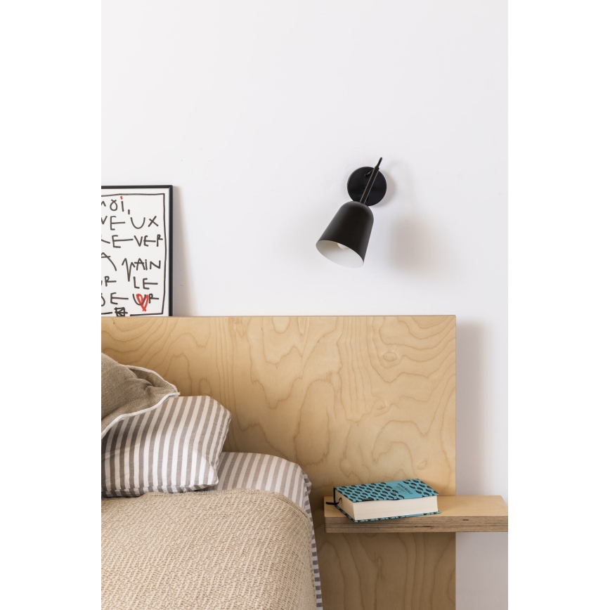 FARO 28257 - Nástěnná lampa STUDIO 1xE14/8W/230V černá