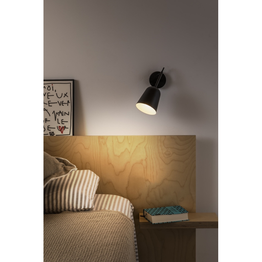 FARO 28257 - Nástěnná lampa STUDIO 1xE14/8W/230V černá