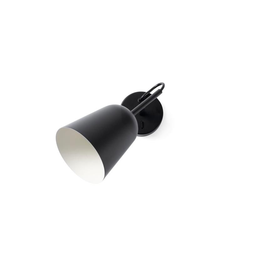 FARO 28257 - Nástěnná lampa STUDIO 1xE14/8W/230V černá