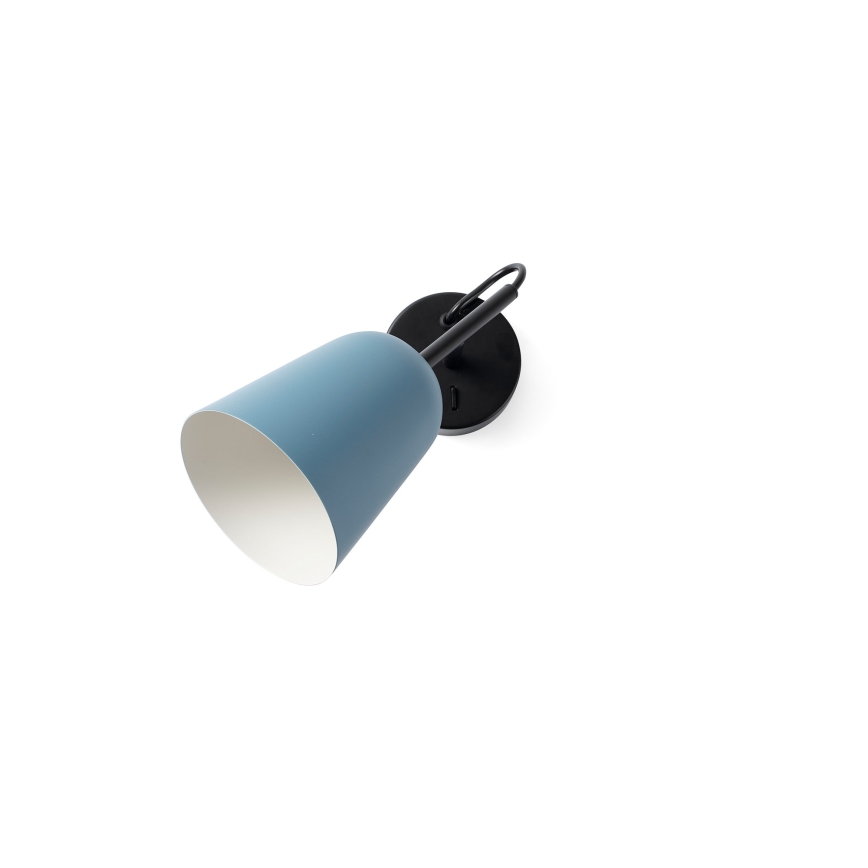 FARO 28274 - Nástěnná lampa STUDIO 1xE14/8W/230V modrá/černá