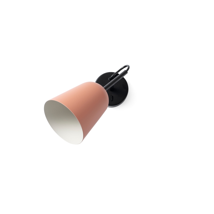 FARO 28275 - Nástěnná lampa STUDIO 1xE14/8W/230V růžová/černá