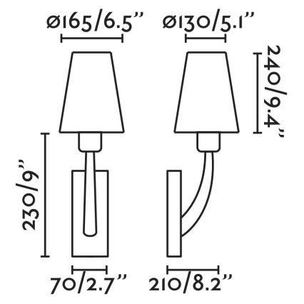 FARO 29681-19 - Nástěnné svítidlo REM 1xE27/15W/230V zlatá