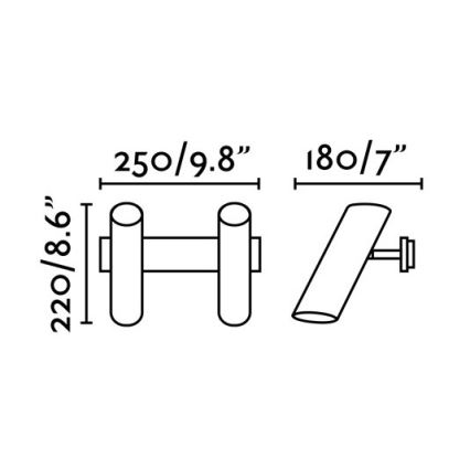 FARO 29876 - Nástěnné bodové svítidlo LINK 2xGU10/11W/230V černá