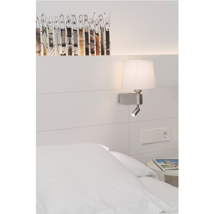 FARO 29976 - LED Nástěnná lampa ROOM 1xE27/15W/230V + 1xLED/3W