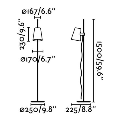 FARO 29998 - Stojací lampa LUPE 1xE27/20W/230V lesklý chrom