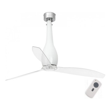 FARO 32001 - Stropní ventilátor ETERFAN bílá/čirá pr. 128 cm + dálkové ovládání